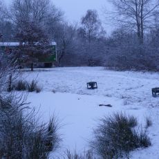 Fora Wildnisplatz mit Schnee bedeckt